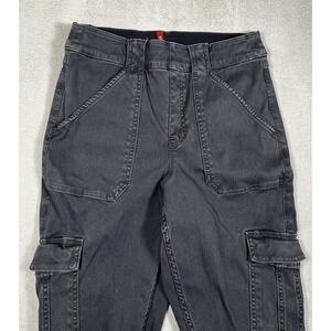 Spanx Cargo Pants Womens L Gray Stretch Twill Ankle Pull On Slim Leg *EUC